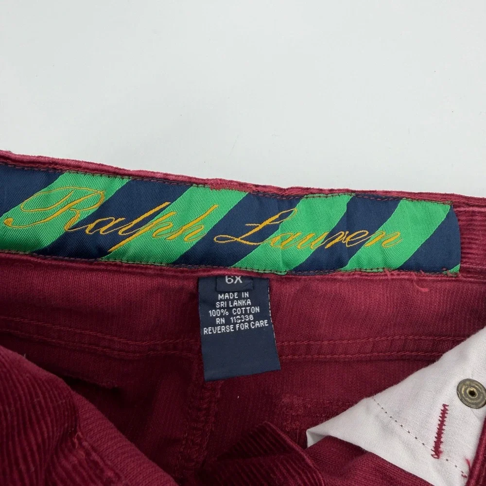Ralph Lauren‎ Girl's Burgundy Corduroy Pleated Skirt Preppy Sz 6X